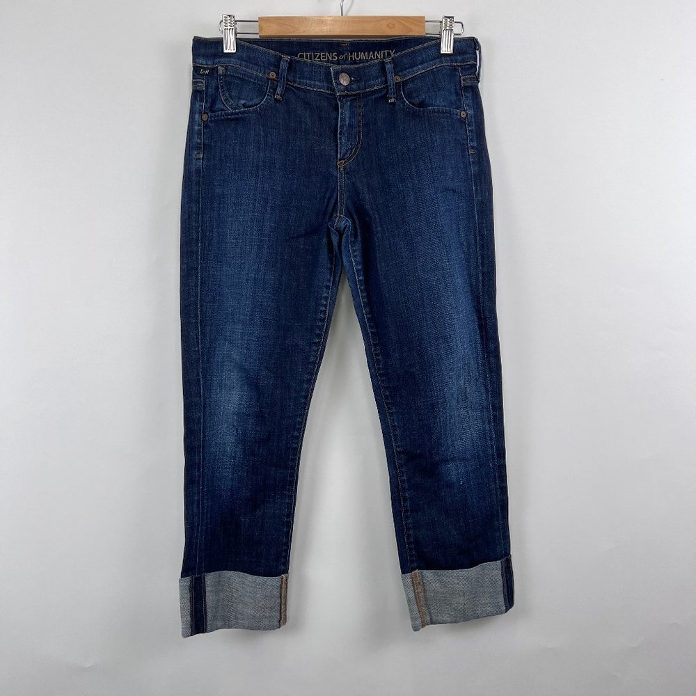 Citizens of Humanity Dani Cropped Straight Leg dark wash jeans Women's Size‎ 28